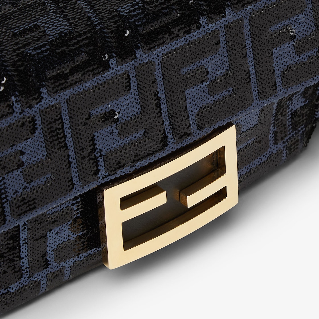 FENDI Baguette® Mini Blue and black FF sequin bag - Image 4